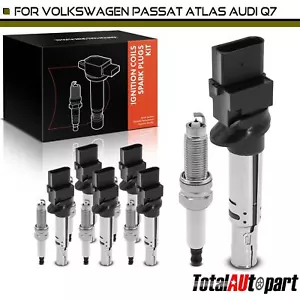 6Pcs Ignition Coil & 6Pcs Iridium Spark Plug for Volkswagen Passat Atlas Audi Q7 - Picture 1 of 8
