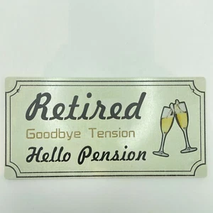 Wooden Vintage Bar Sign Plaque ManCave Door Plaque Hello Pension Goodbye Tension - Picture 1 of 12