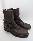 FRYE Mens Sz 8 M Brown Leather Square Toe Harness Motorcycle Boots 87400 USA