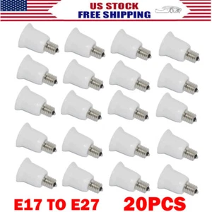 20X E17 to E27 Socket Base LED Halogen CFL Light Bulb Adapter Converter Sockets - Picture 1 of 13