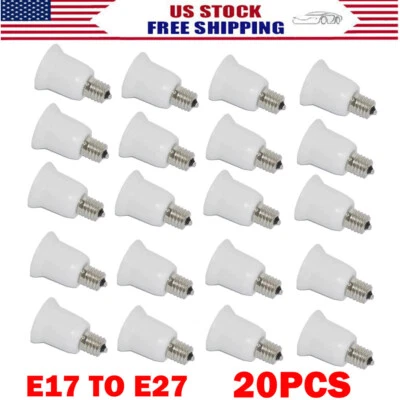 20X E17 to E27 Socket Base LED Halogen CFL Light Bulb Adapter Converter Sockets - Image 1 of 4