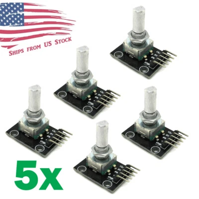 5Pcs KY-040 Rotary Encoder Module 360 Degree Switch Encoders with Knob Cap Brick - Image 1 of 4