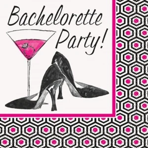 "Bachelorette Party" 16 Beverage Napkins Shower Bridal - Picture 1 of 1