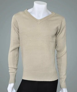 Jersey cuello en V tejido topo claro para hombre talla XL-XXL nuevo - Imagen 1 de 1