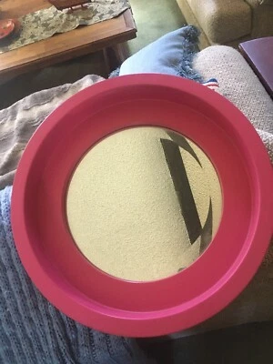 SUPER KEEN ethan allen 18 Inch Hot Pink Wall Mirror Round - Image 1 of 4