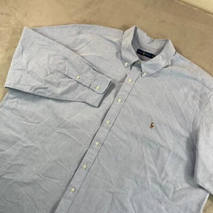Polo Ralph Lauren Oxford Shirt Men 4XB Big Blue OCBD Flesh Pony Preppy $138 - Picture 1 of 9