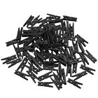 100 Wooden Clothespins Small Picture Clips for Crafts and Decoration (Black)