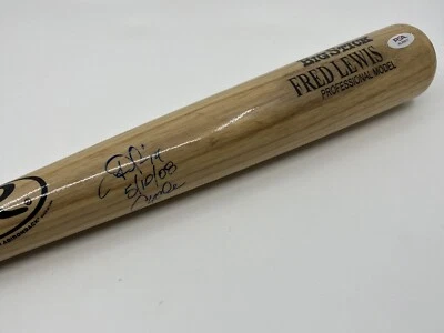 Fred Lewis 5/10/07 Cycle SF Giants Signed Autograph Rawlings Bat PSA DNA - Image 1 of 4