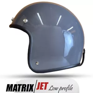 Low Profile Jethelm Jet Motorradhelm Fiberglas in Asphaltgrau - Bild 1 von 7