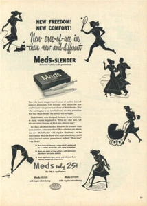1946 MEDS Tampons Feminine Protection ***VINTAGE MAGAZINE PRINT ADVERTISEMENT*** - Picture 1 of 1