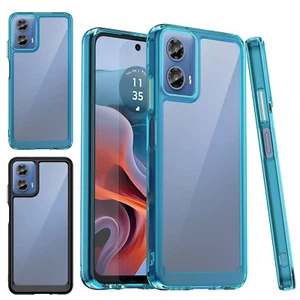 For Motorola Moto G04 G24 Shockproof Bumper Clear Transparent Crystal Cover Case - Picture 1 of 25