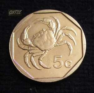 *GUTSE* MALTA, 5 CENTS 1991, CANGREJO DE AGUA DULCE MALTÉS, SIN CIRCULAR. - Foto 1 di 2
