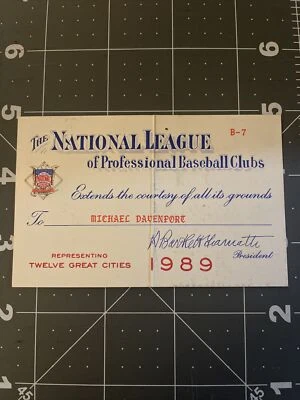 1989 Mike Schmidt Ticket NL Pass Last HR 548 Last Hit 2234 Phillies Baseball MLB - Image 1 of 3