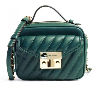 Bolso Bandolera Michael Kors Rosa Pequeño Asa Superior Acolchado en Verde Carreras Foto 1 de 3