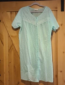 Vintage Nachthemd Übergröße 2x Ösen Schlafkleid grün Cottagecore Oma - Bild 1 von 17