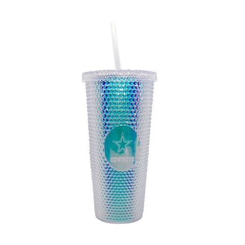 Dallas Cowboys Iridescent Studded 24 oz Tumbler Cover