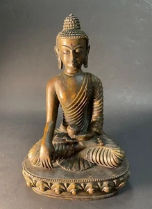 Beautiful Ancient Bronze Seating Buddha Statue With Perfect Details, Rarity - Picture 1 of 10