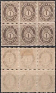 504 Noruega 1877-78, NK 22, Posthorn sombreado MH/MNH, SC #B22, MI 22. - Imagen 1 de 1