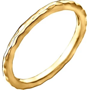 STACKABLE RING 14K Hammered Yellow Gold Size 7 White Yellow & Rose Gold 51376 - Picture 1 of 12