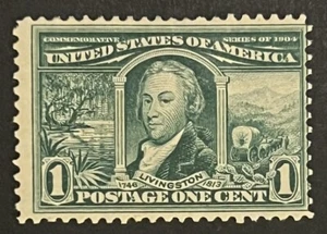 TRAVELSTAMPS: 1904 US Stamps Scott #323, Robert Livingston Mint OG HINGED 1 Cent - Picture 1 of 5