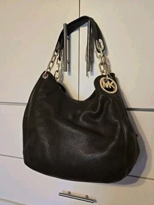 without tags Michael Kors Women Fulton Brown Shoulder Handbag Pebbled Leathe - Picture 1 of 1