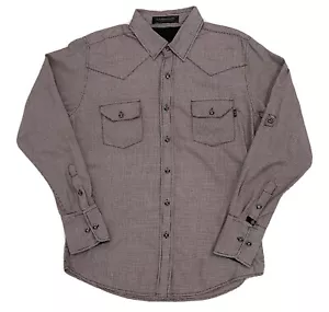 David & Goliath Mens Western Check Button Up Long Sleeve Red Black White XLarge - Picture 1 of 10
