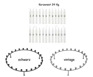 1 Kerzenhalterring für Baumkerzen oder 1 Set mit 24 Baumkerzen für den Advent - Bild 1 von 4
