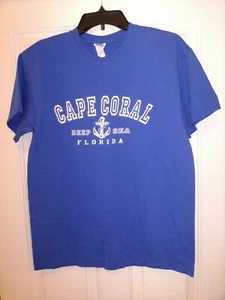 Cape Coral Florida Deep Sea Graphic T-shirt Men's Medium Blue - Picture 1 of 4