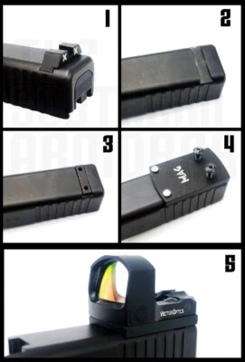 PLACA DE MONTAJE PARA RMSc 407K 507K TO GLOCK 17 19 24 26 27 31 32 34 35 36 41 45 Foto 1 de 4