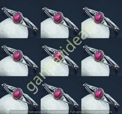 Simulated Ruby Gemstone Cuff Bangles Ethnic Handmade Jewelry Lots For Woman - Image 1 of 4