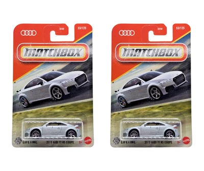 Audi TT RS 2025 Matchbox 2019 cupé #53 metalflake plateado - juego de 2 Foto 1 de 3