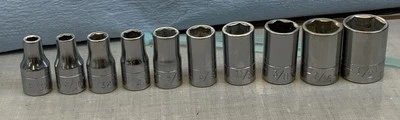 CRAFTSMAN 10pc 'V' Series 1/4" Drive 6pt SAE Sockets 5/32-1/2in. USA - Image 1 of 4