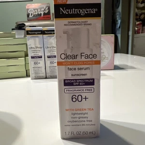 Neutrogena Clear Face Serum Sunscreen SPF60+ Fragrance-Free 1.7fl.oz./50ml New - Picture 1 of 4