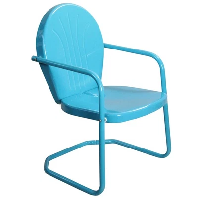 Sillón retro Northlight 34 pulgadas exterior tulipán, azul turquesa Foto 1 de 4