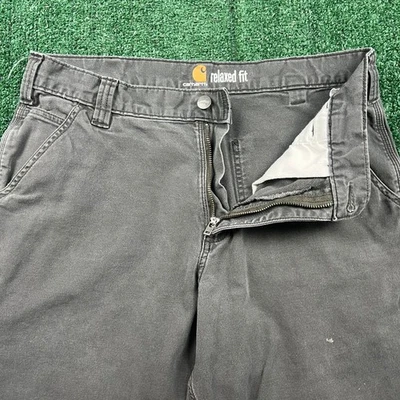 Pantalones de lona Carhartt calce relajado para hombre 33x28" gris ropa de trabajo carga pierna recta Foto 1 de 4