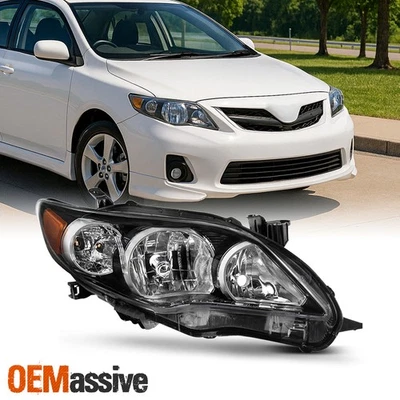 Faro lateral pasajero negro repuesto para Toyota Corolla S XRS 2011-2013 Foto 1 de 4