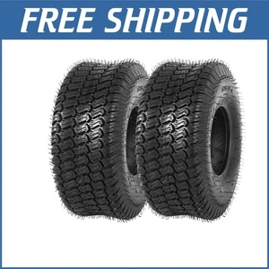 Heavy-Duty 15x6.00-6 Lawn Mower Tires - Turf-Friendly Tread Design, 2-Pack - Picture 1 of 8