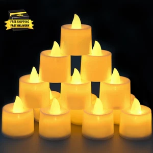 Confezione 25 Candele Votive Senza Fiamma, Ultime 8H+, Luce Giallo Caldo, Senza Timer o Flick - Foto 1 di 7
