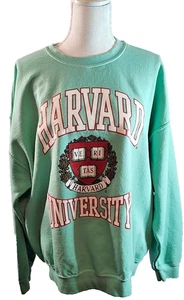 Vintage Harvard university Mint Green crewneck sweatshirt size Large - Picture 1 of 6