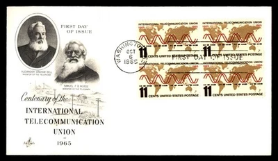 Mayfairstamps US FDC 1965 Map ITU Block First Day Cover aau_67871 - Image 1 of 2