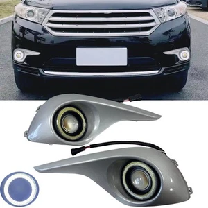 LED Fog Light White Halo Angel Eye Rings Projector e For 11-13 Toyota Highlander - Picture 1 of 18