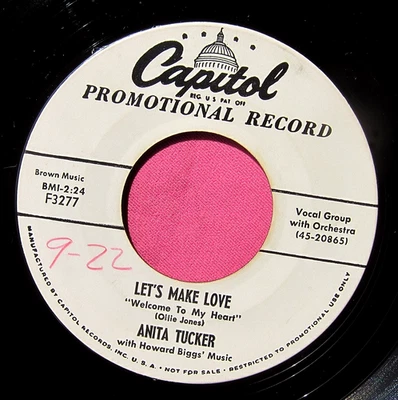 ANITA TUCKER - Slow Smooth and Easy / Let's Make Love - Promo 45 Capitol 3277 - Image 1 of 2