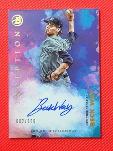 2021 Bowman Inception Beck Way Auto /600 #PA-BW NY Yankees - Picture 1 of 2
