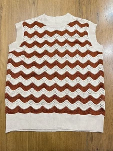 Unbranded Sweater Sleeveless Sweater New! Coffee/cream Med Women’s Fall Vibes!! - Picture 1 of 15