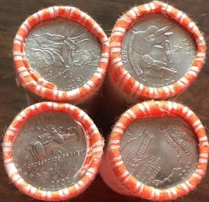 4 ROLLS 2002 OHIO INDIANA TENNESEE MISSISSIPPI STATE QUARTER BANK BU UNC - Picture 1 of 4