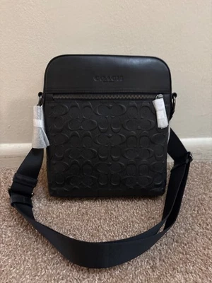 Bolso de Vuelo COACH 4009 Houston en Cuero Signature Bandolera Gunmetal/Negro Foto 1 de 4