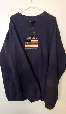 XLT 复古长袖运动衫男式 00s 星条全新带标签 — 第 1/4 张图片