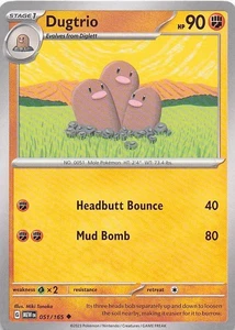 Dugtrio Uncommon Normal SV: Scarlet & Violet 151 051/165 NM - Bild 1 von 2