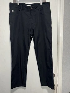 Pantaloni Peter Millar neri pantaloni da golf mosca con bottoni 36/30 linea corona - Foto 1 di 6