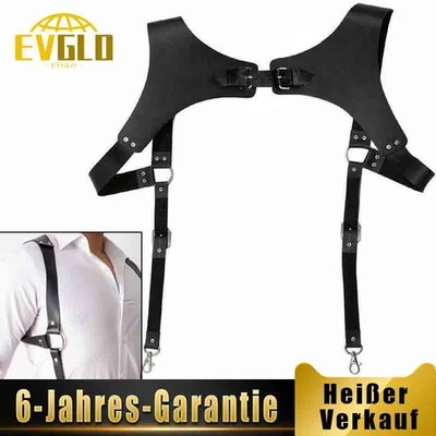 MARKENLOS Renaissance Leder Hosenträger für Herren H Designs Vintage Herren Verstellbar DE